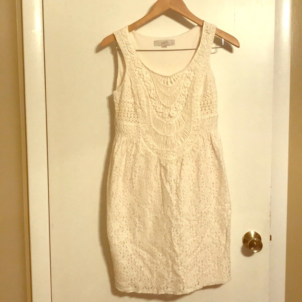 Loft Ivory Lace Dress size 4p